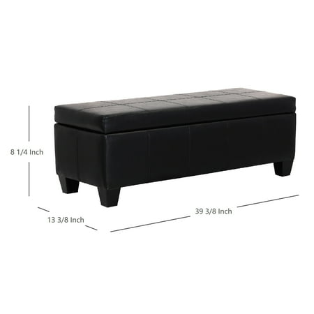 Polytrends York Upholstered Quilted Stitched Flip-Top Storage Bench Brown Transitional, Modern & Contemporary