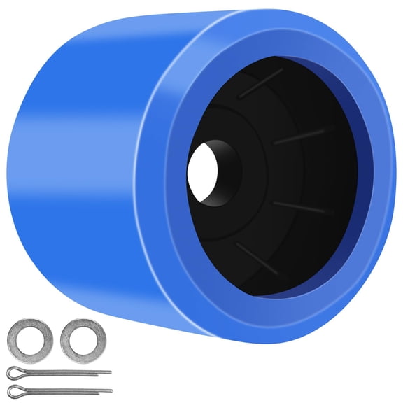 Polyurethane Boat Trailer Rollers with Full Hardware 0.8in Shaft Fit 1 Pack