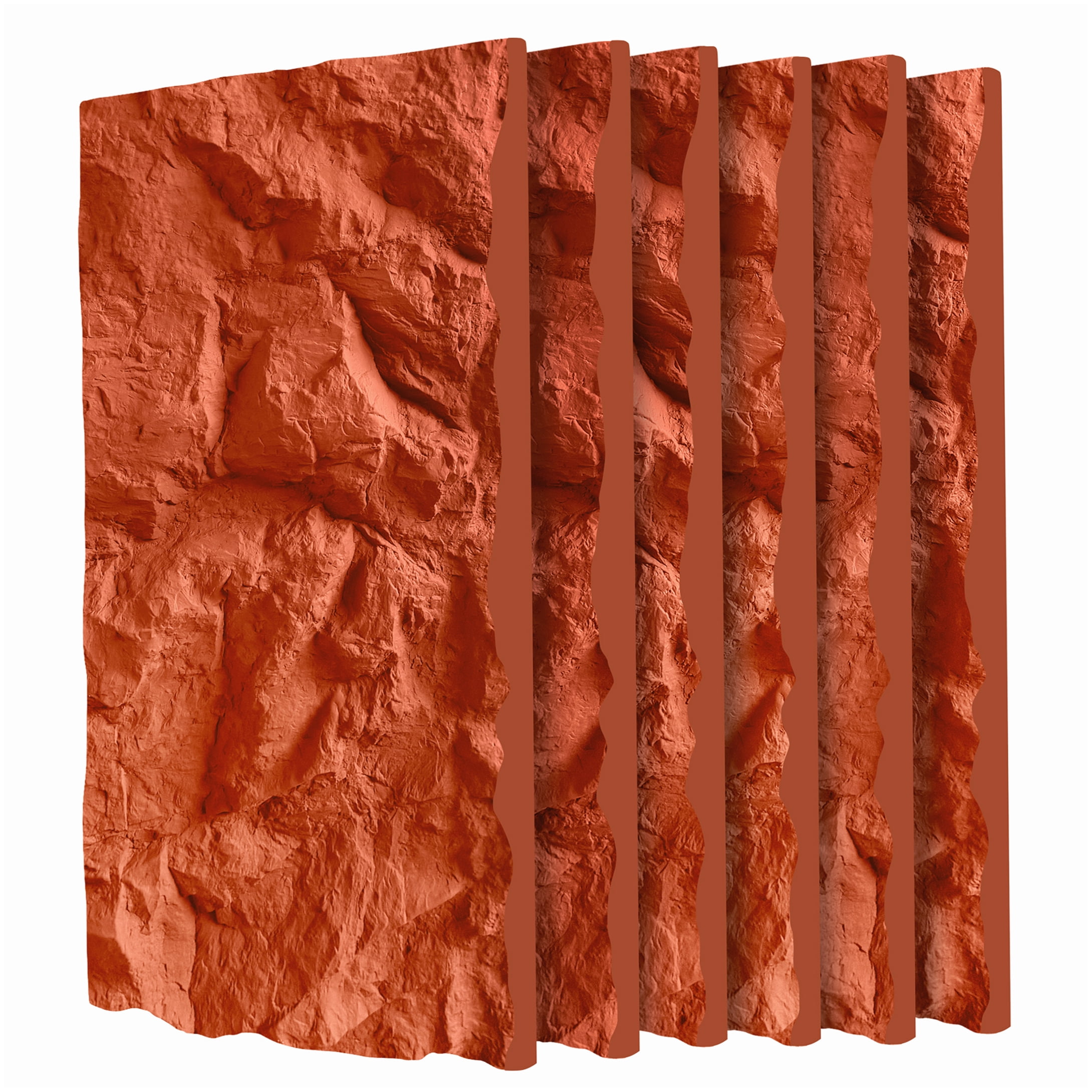 Polyurethane Faux Stone Wall Panels, Crimson Red Rock Texture 47.24
