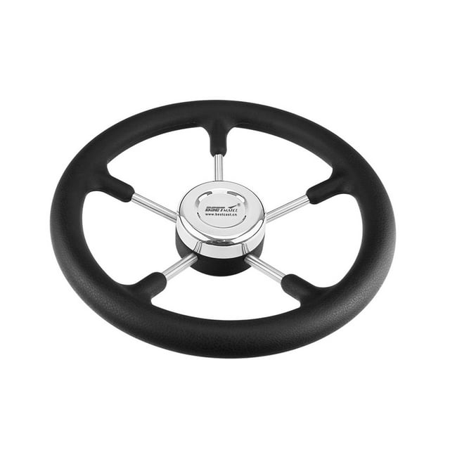 Polyurethane Foam Black 320mm Steering Wheel Marine Grade 5 Spokes 15
