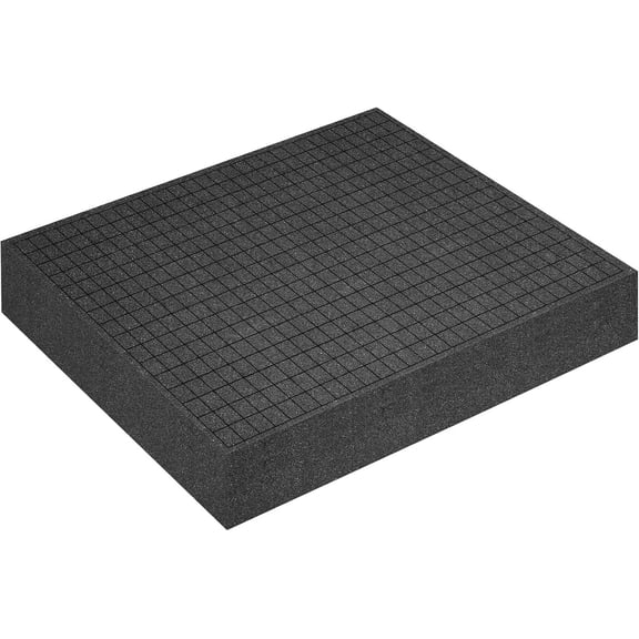 Polyurethane Foam Padding, 16 x 12 x 4 Inch Black Perforated Pick and Pluck Foam Sheets for Tool Box, Camera, Crafts and Storage