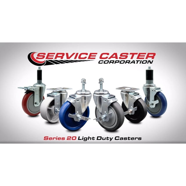 Polyurethane Swivel Top Plate Caster Set of 4 with 3 Inch Gray Wheels ...