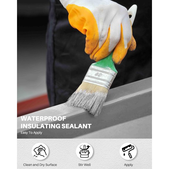 Polyurethane Waterproof Coating, 1 Gallon, Light Grey, Flexible Roof Sealant Waterproof, Indoor & Outdoor Multi-Surface Water Proof Sealant for Concrete, Walls, Metal Roofs Crack & Leak Repair