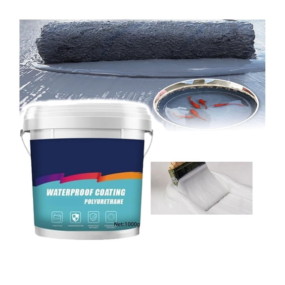 Polyurethane Waterproof Coating, 1000g Polyurethane Waterproofing and Leak Repair Coating, Polyurethane Waterproof Coating Sealant for Concrete Wood Outdoor Roof Walls Garden (White)