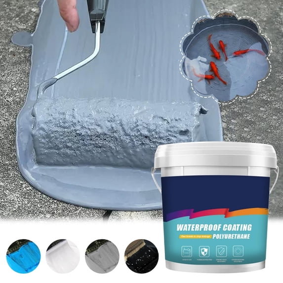 Polyurethane Waterproof Coating,35.2OZ,Eco-Friendly Waterproof Sealant,Polyurethane Coating for Roofs,Walls,Garden,Gutter,Concrete Cracks Holes Leak Repair (1000g,White)