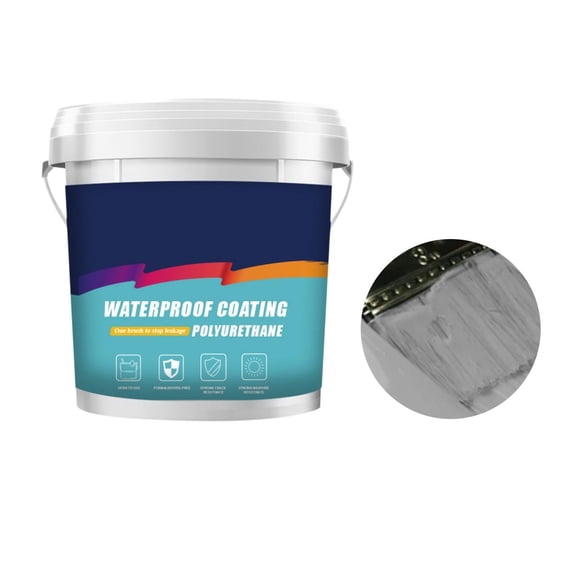 Polyurethane Waterproof Coating - Leak Repair Sealant for Roof, Walls, Basement, Gutters - Water-Based, Heat & Cold Resistant - 300ml, Easy Application, Protective Film, DIY Home & RV Use