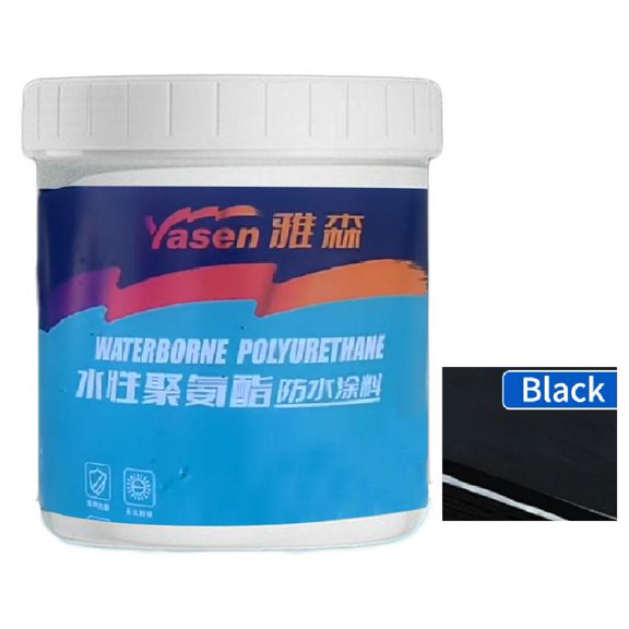 Polyurethane Waterproof Coating for Leaks & Repairs - Seamless Finish, Easy Application - 300g Black