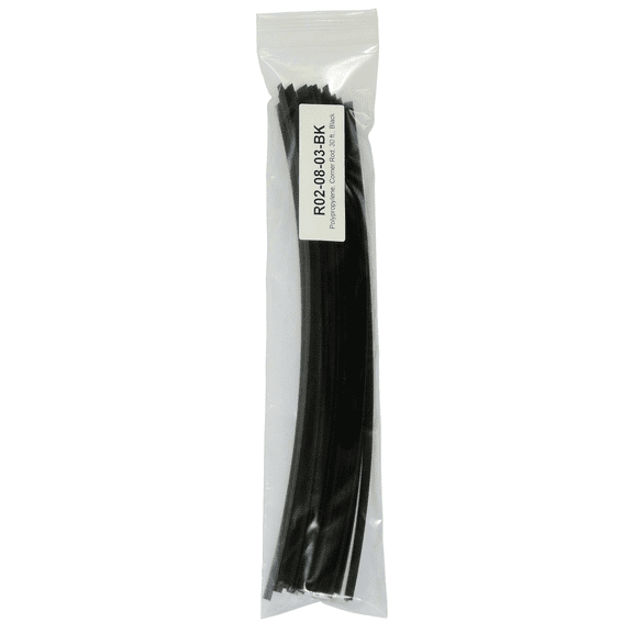 Polyvance Polypropylene Corner Rod, 1/4" x 1/4", 30 ft, Black