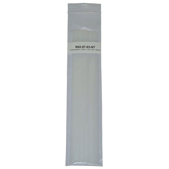 Polyvance URER02-07-03-NT 12 x 0.81 x 0.06 in. Thick Welding Rod, Flat - Polypropylene - Natural