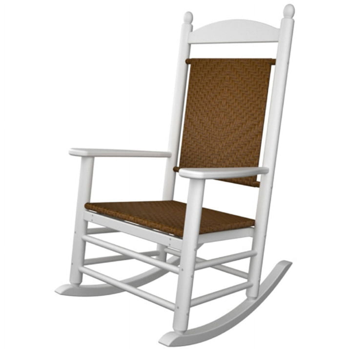 Polywood Jefferson Rocking Chair with Woven Seat and Back - Walmart.com