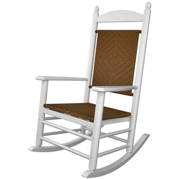 Polywood Jefferson Rocking Chair with Woven Seat and Back