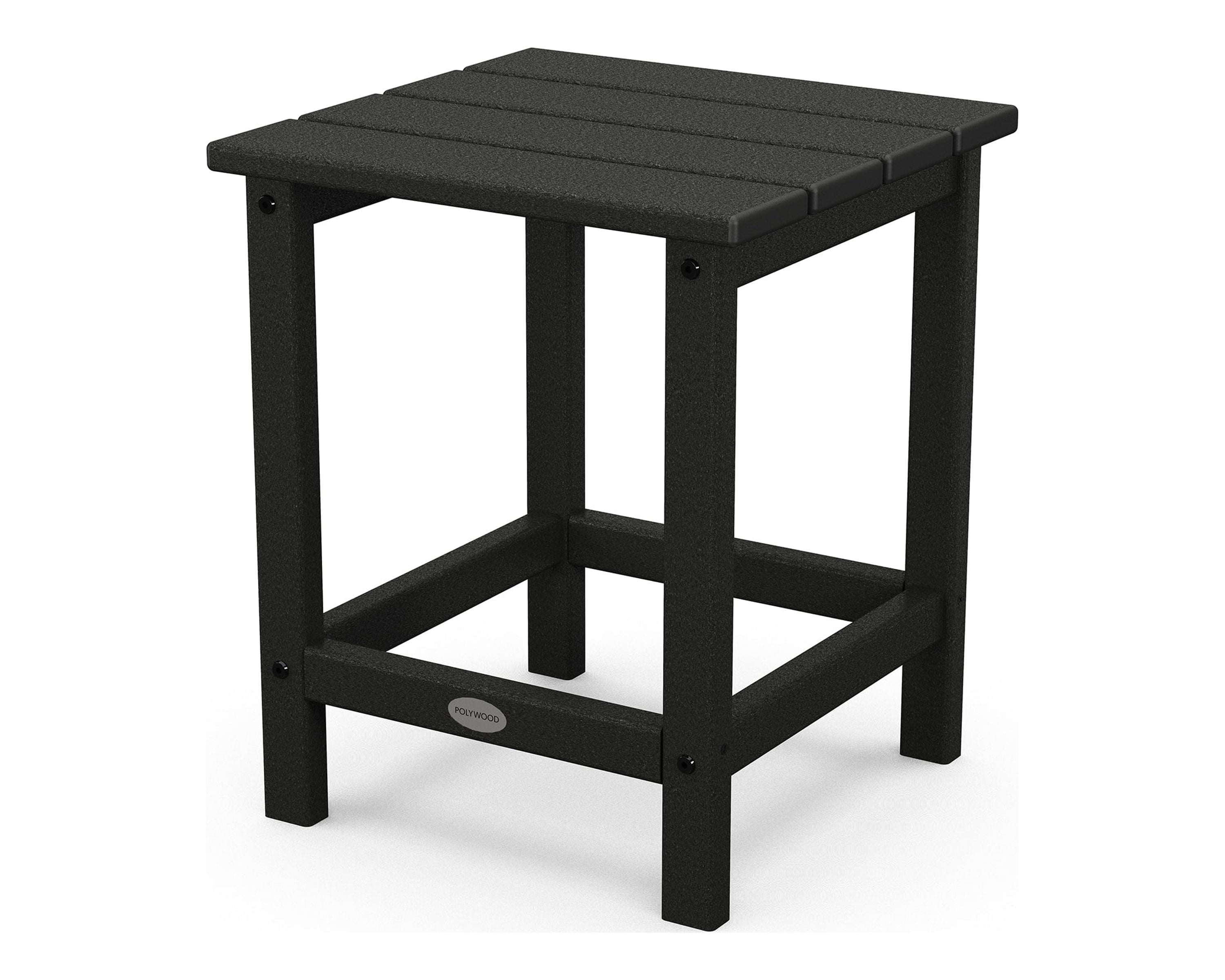 Coastal Charm POLYWOOD Long Island 18" Black Side Table