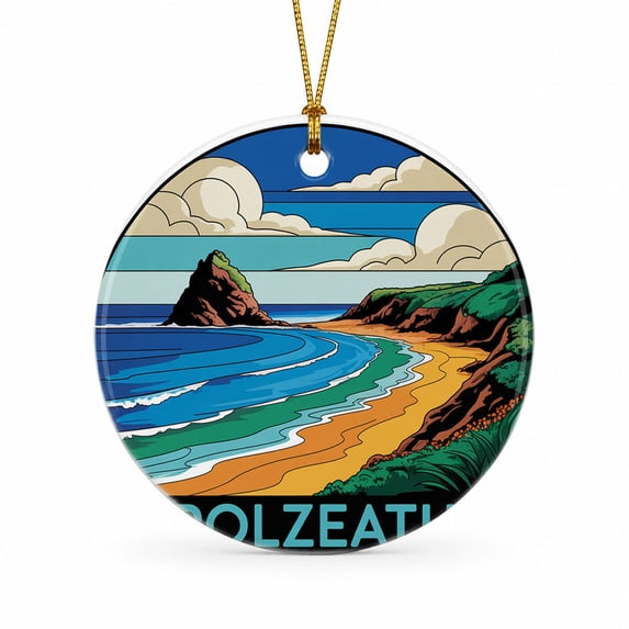 Sammer Weekend Polzeath Destination Travel Ornament, Cornwall Christmas Vacation ...