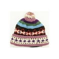 thumbnail image 1 of Pom Accessory Hand Knit Wool Black Red Multicolor Hat, 1 of 2