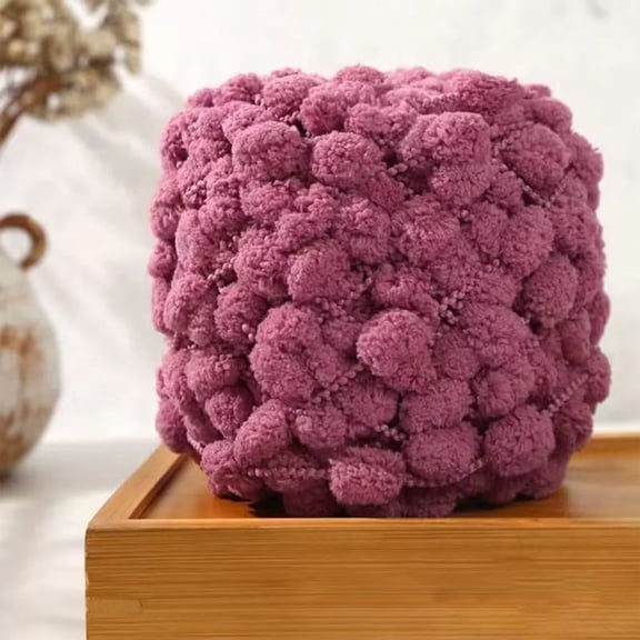 Pom Bomb Yarn, Pomp-A-Doodle Yarn, Polyester Soft Ball Knitting Yarn, Snowball Bean Yarn Cute Yarn Thread for Weave Blanket Hats Mat Handcraft Yarn
