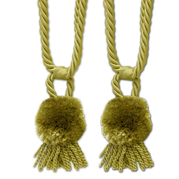 Pom Pom Braided Rope Window Curtain Tassel Tieback 2 Pack