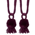 thumbnail image 1 of Pom Pom Braided Rope Window Curtain Tassel Tieback 2 Pack, 1 of 1