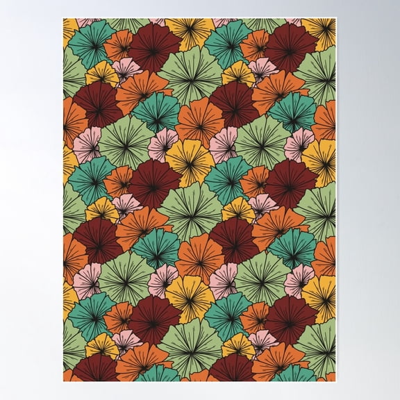 Pom Pom Flowers Poster Wall Art, Modern Wall Decor For Living Room Bedroom, 16x24 UNFRAMED