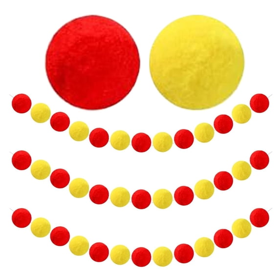 Pom Pom Garland,1 Inch Easter Pompom Garlands,6.6 Ft Spring Rainbow Felt Ball Pompom Garlands, for Tree Mantle Bedroom Easter Party Wedding Decorations,Spring Home Living Room Wall Decor,(Red,6.6 ft)