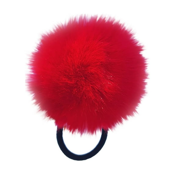 Pom-Pom Hair Ties Elastic Hair Ties Hair Ponytail Holders Hair Band For Girls Toddlers Pigtail 10 Colors For Choose