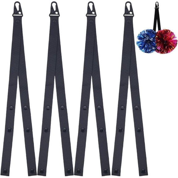 Pom Pom Holder Adjustable Pom Holder for Backpack Portable Cheer Pom Holder Cheer Leader Accessories Black Cheerleading Pom Holder Backpack Strap for Cheer Stuff Sports 1x19.5Inch