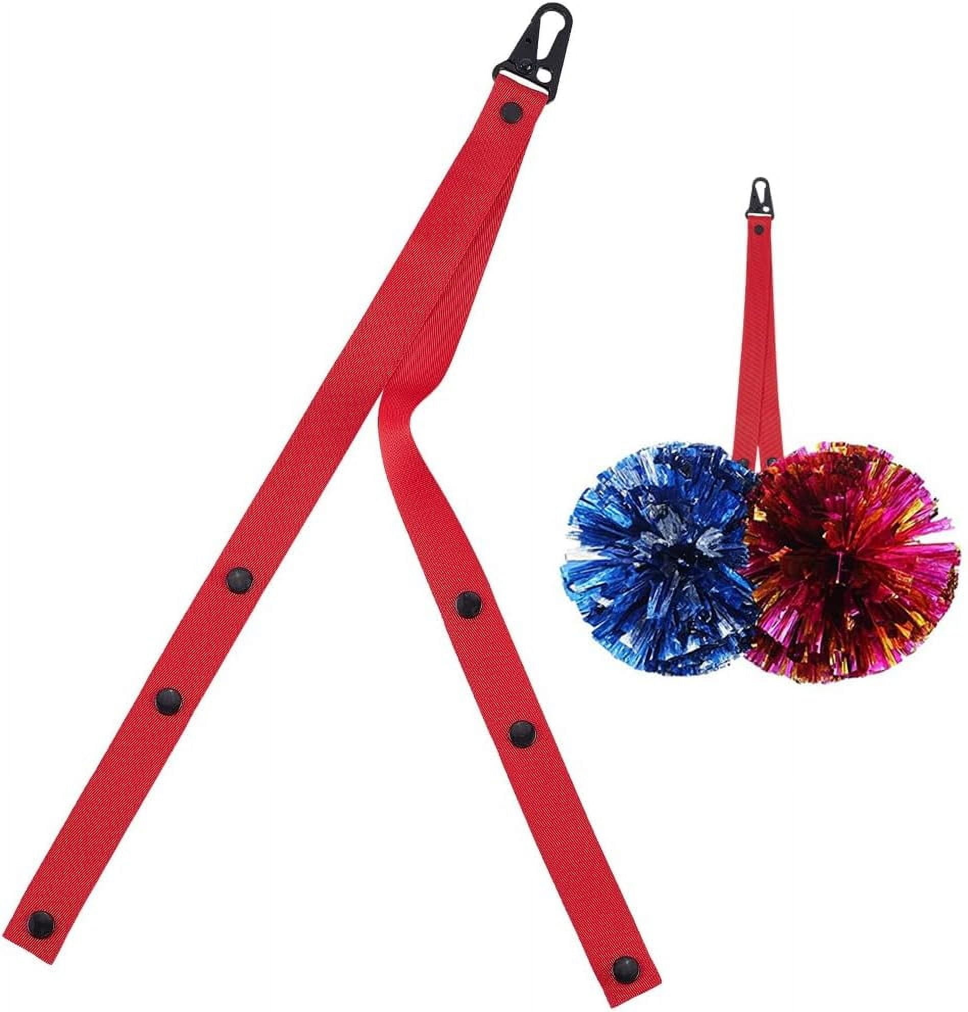 Cheerleader Pom Pom Holder – Pink Snap Strap For Backpacks, Keeps Poms Fluffy & Secure