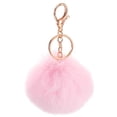 thumbnail image 1 of Pom Pom Keychain, 8cm Faux Rabbit Fur Puff Ball Keychain, Soft Cute Plush Fluffy Ball Key Ring for Women Purse Handbags Backpack Pendant Charm (Light Pink), 1 of 6
