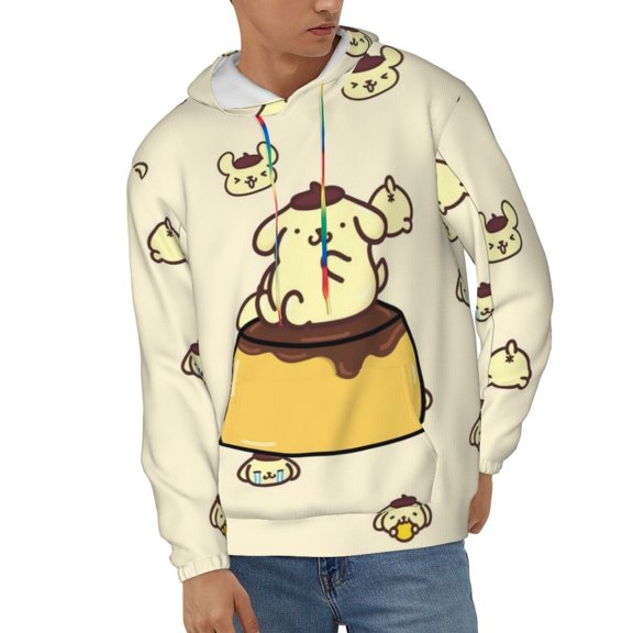 Pom Pom Purin Unisex Hoodies 3D Print Hooded Sweatshirt for Men Women, Long Sleeve Fall Pullover Top with Pockets