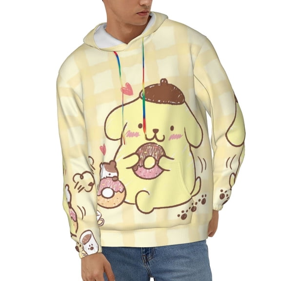 Pom Pom Purin Unisex Hoodies 3D Print Hooded Sweatshirt for Men Women, Long Sleeve Fall Pullover Top with Pockets