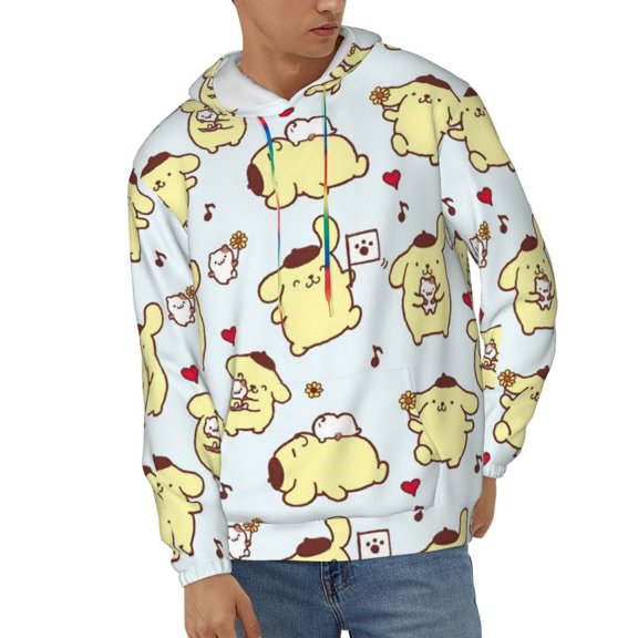 Pom Pom Purin Unisex Hoodies 3D Print Hooded Sweatshirt for Men Women, Long Sleeve Fall Pullover Top with Pockets