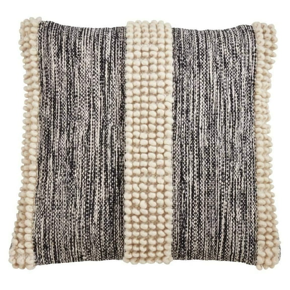 Pom Pom Striped Cotton-Wool Decorative Throw Pillow