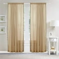 thumbnail image 1 of Pom-Pom Tassel Window Drapes, (Set of 2) Multipurpose Sheer Curtains, 60 X 84, Tan, 1 of 5