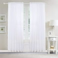 thumbnail image 1 of Pom-Pom Tassel Window Drapes, (Set of 2) Multipurpose Sheer Curtains, 60 X 84, White, 1 of 5