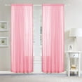 thumbnail image 1 of Pom-Pom Tassel Window Drapes, (Set of 2) Multipurpose Sheer Curtains, Pom-Pom Collection, 40" x 84" Dusty Rose, 1 of 6