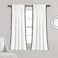 thumbnail image 1 of Pom Pom Window Curtain Panel Navy Single 50X63+2, 1 of 11