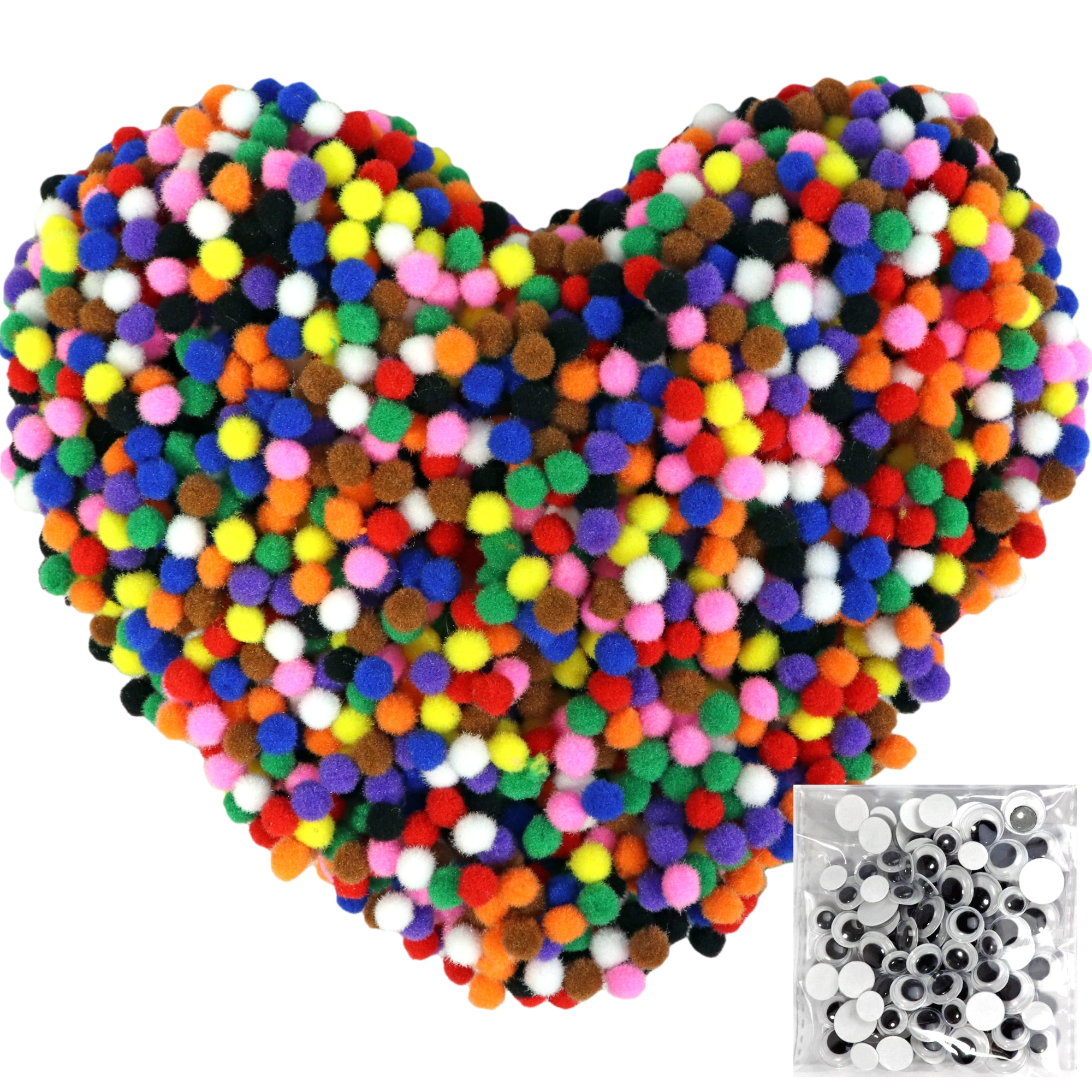 Cosweet 500pcs 1 inch Art Pom Poms Assorted Colorful Pom Poms for DIY Creative Crafts Decorations,Kids Craft Project, Home