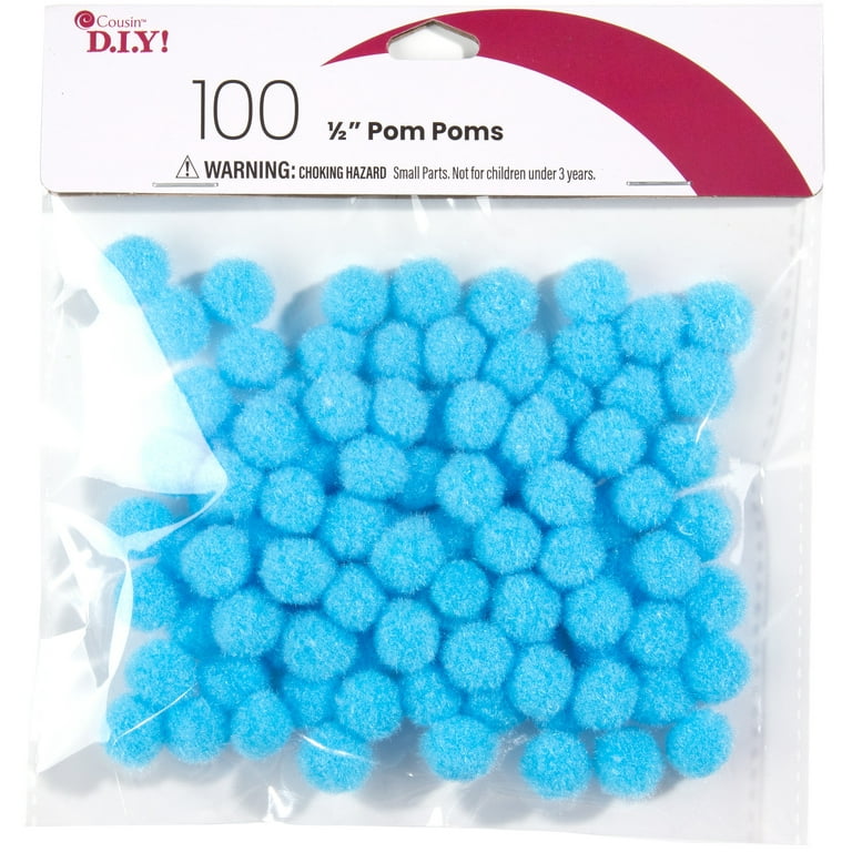 1 Light Blue Craft Pom Poms - Pom Poms - Basic Craft Supplies