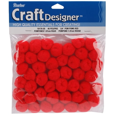 Pom-Poms .75" 45/Pkg-Red, Pk 6, Darice