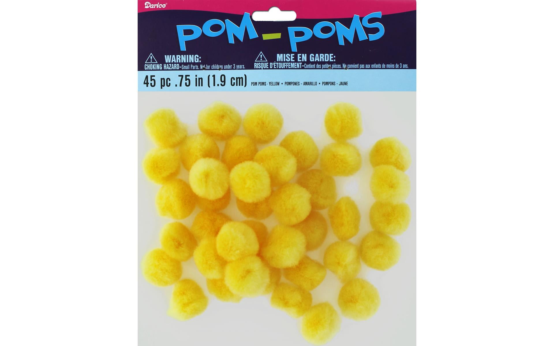 Darice Acrylic Pom Poms - Dark Yellow - 2 inches - 8 pieces w