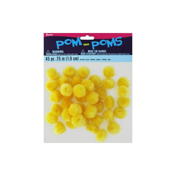 Pom Poms .75" 45/Pkg Yellow