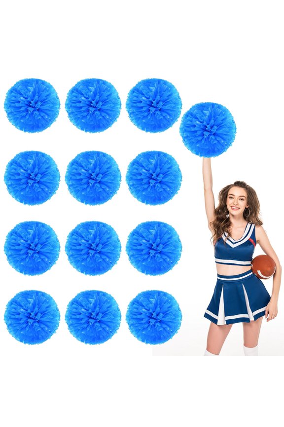 Pom Poms Cheer 14 Pieces, Cheerleading Pompoms Handheld Squad Set for Sports Team, Party, Festival, Adults Kids, Easy Fluff Design