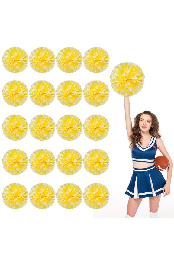 Pom Poms Cheer 18 Pieces, Cheerleading Pompoms Handheld Squad Set for Sports Team, Party, Festival, Adults Kids, Easy Fluff Design