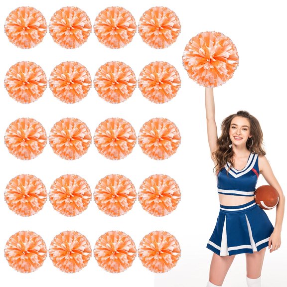Pom Poms Cheer 20 Pieces, Cheerleading Pompoms Handheld Squad Set for Sports Team, Party, Festival, Adults Kids, Easy Fluff Design
