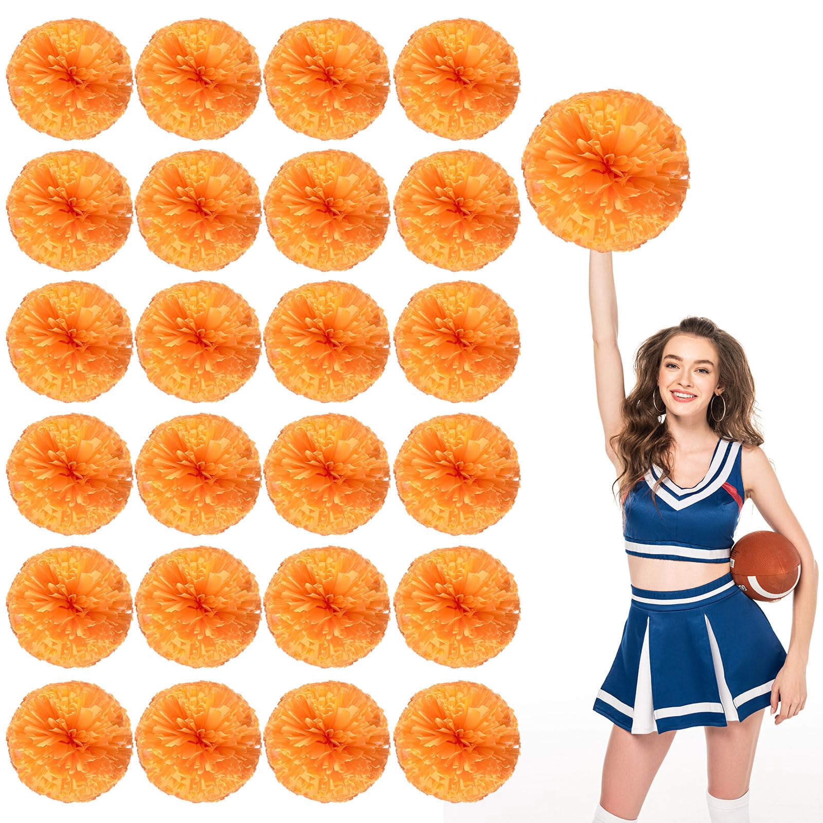 Pom Poms Cheer 22 Pieces, Cheerleading Pompoms Handheld Squad Set for Sports Team, Party, Festival, Adults Kids, Easy Fluff Design