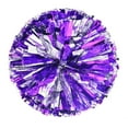 thumbnail image 1 of Pom Poms Cheerleading, Metallic Streamers, Dense Fill, Accessories For, Competitive Events, Purple Silver, 2 Set, 1 of 5