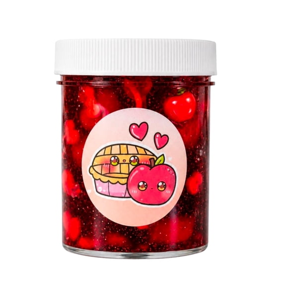 Hoshimi Slimes Apple Pie Clear Jelly Cube Slime with Charms & Sprinkles, 4 oz