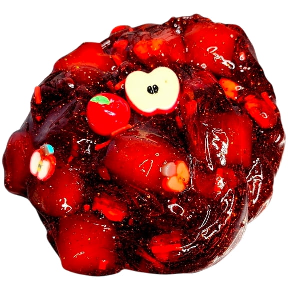 Hoshimi Slimes Apple Pie Clear Jelly Cube Slime with Charms & Sprinkles, 8 oz