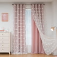 thumbnail image 1 of SANMADROLA Pink Curtains for Living Room 84 Inches Long Pom Pom White Sheer Curtains for Girls Room Nursery Curtains Double Layer for Toddler Bedroom Grommet Room Darkening Window Panels 52 x 84 Inch, 1 of 10