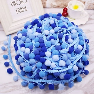 Mini Pom Pom Fringe - Lt Blue —
