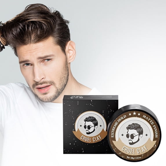 Pomade For Men - Tacky Hold Hair Wax, Gentlemen Medium Strong Hold, Restyleable, Natural Clay Formula, Graduation Hair Styling, Textured Finish, Holiday Grooming, 2 oz